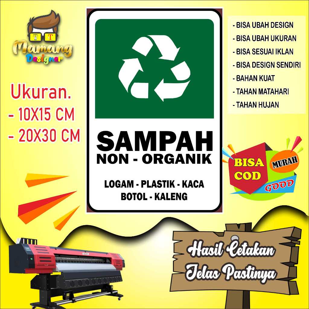 

Cetak Stiker Kata Kata Untuk Sampah Non Organik Hijau