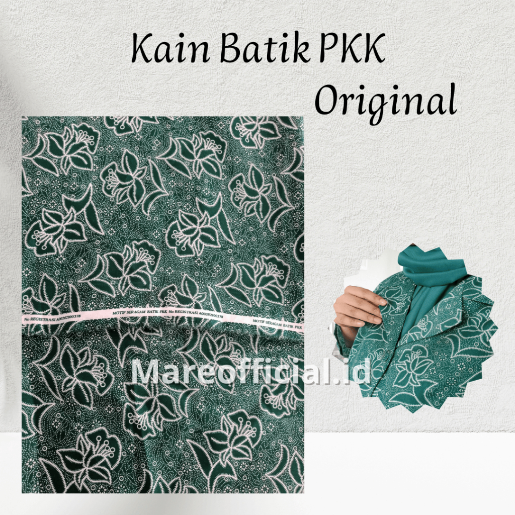 Kain batik seragam PKK nasional original / bahan PKK hijau tosca