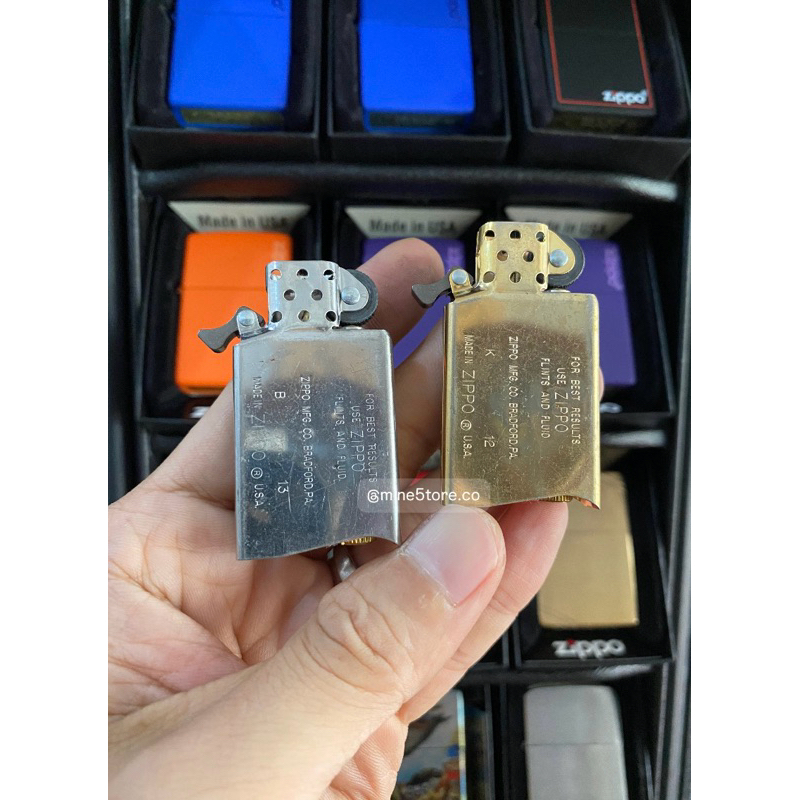 ZIPPO INSERT SLIM CHROME & BRASS {ORIGINAL 100% MADE IN USA}