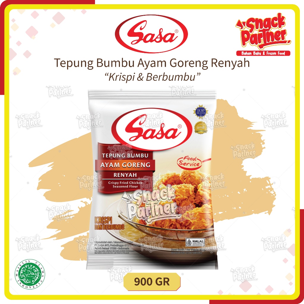 

SASA - TEPUNG BUMBU AYAM GORENG RENYAH 900 GR - Crispy Fried Chicken Seasoned Flour Krispi Berbumbu 90GR