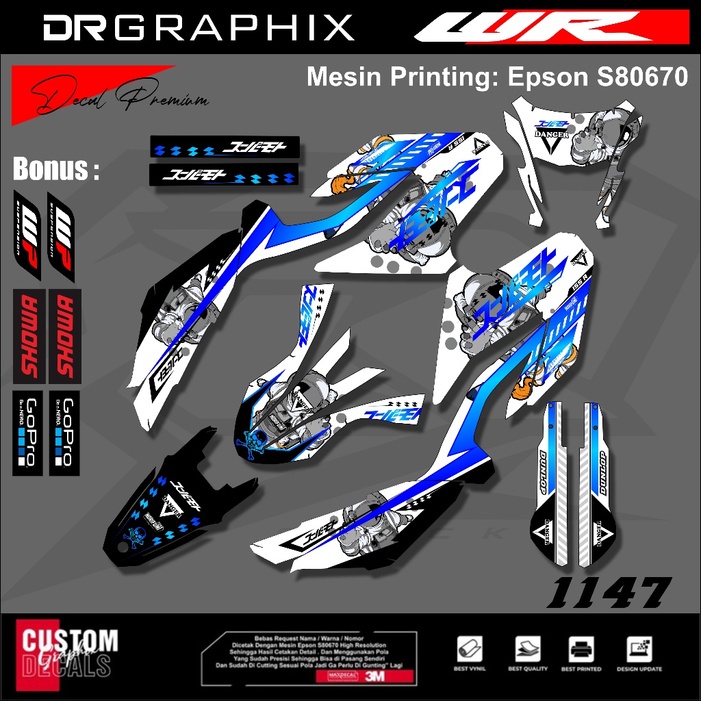Decal WR 155 Full Body Bebas Custom variasi decal WR155 terbaru keren dekal