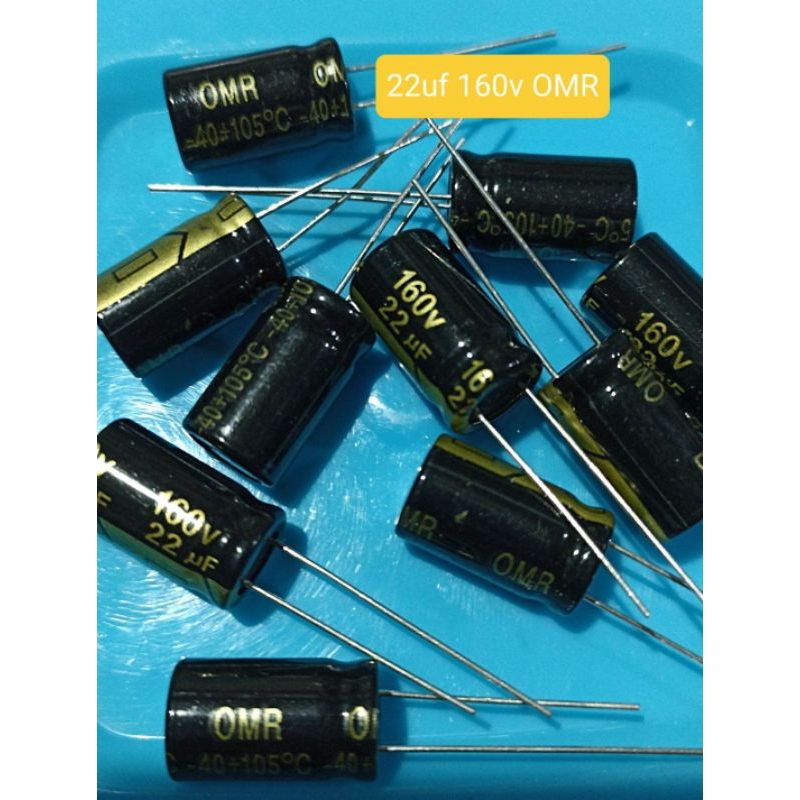 5BUAH ELCO 22UF 160V OMR KAPASITOR ELKO 22 UF 160VOLT 160VOLT