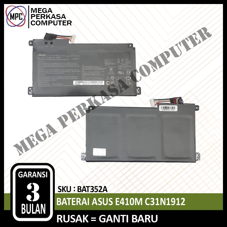 Baterai Asus E410M E410MA E410KA E510 E510M E510MA L410MA