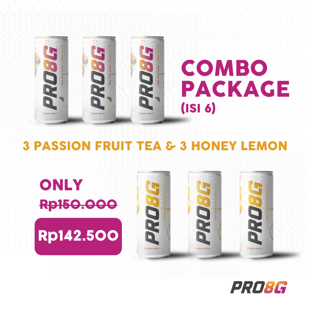 

[BUNDLE 6 PCS] PRO8G Clear Protein Drink - Passion Fruit Tea & Honey Lemon