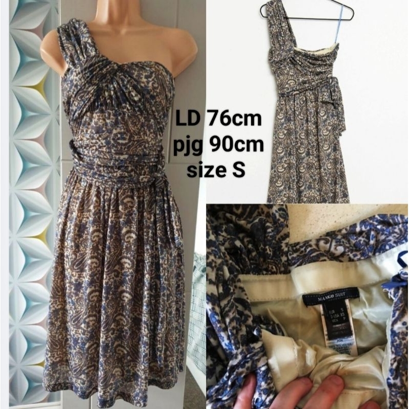 preloved branded original MANGO suit one shoulder midi dress