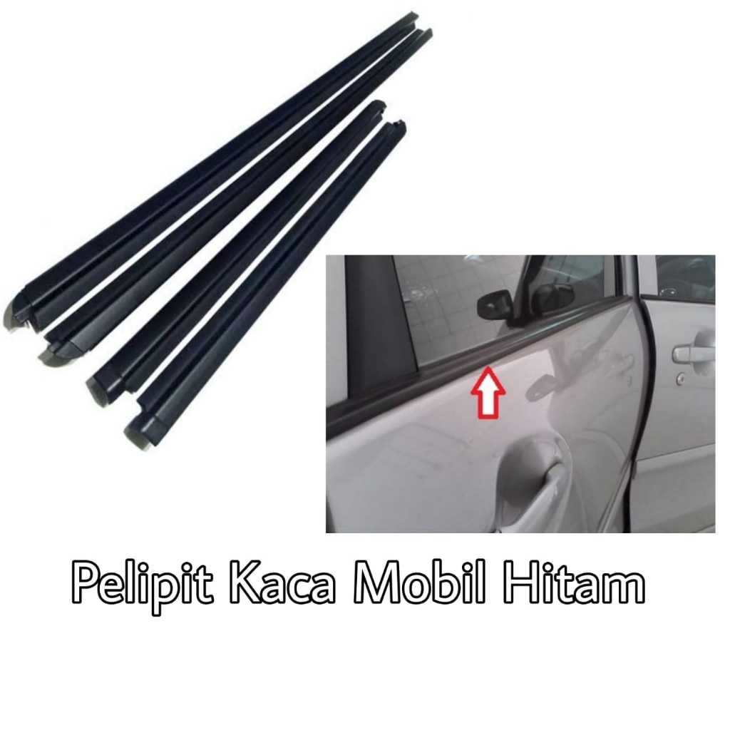 (RIAU IMP) PELIPIT KACA MOBIL Pelipit kaca luar mobil / Weather Strip HITAM