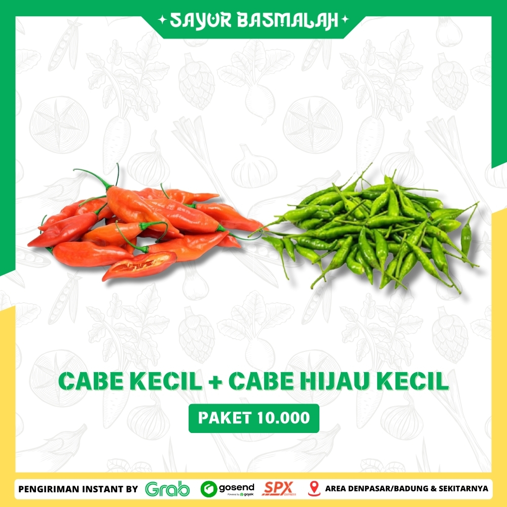 

Cabe Merah Kecil + Cabe Hijau Kecil Paket 10000 - Sayur Basmalah