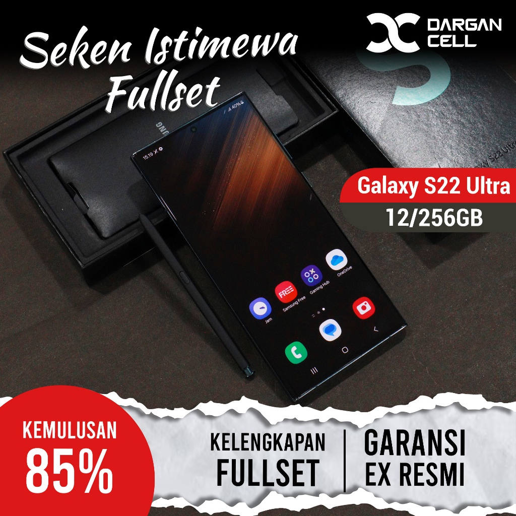 SEKEN ISTIMEWA GALAXY S22 ULTRA 12/256GB MULUS SECOND GARANSI EX RESMI. WARNA GREEN