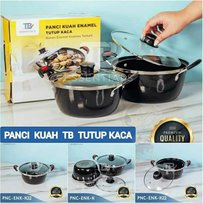 Panci kuah enamel 22 cm