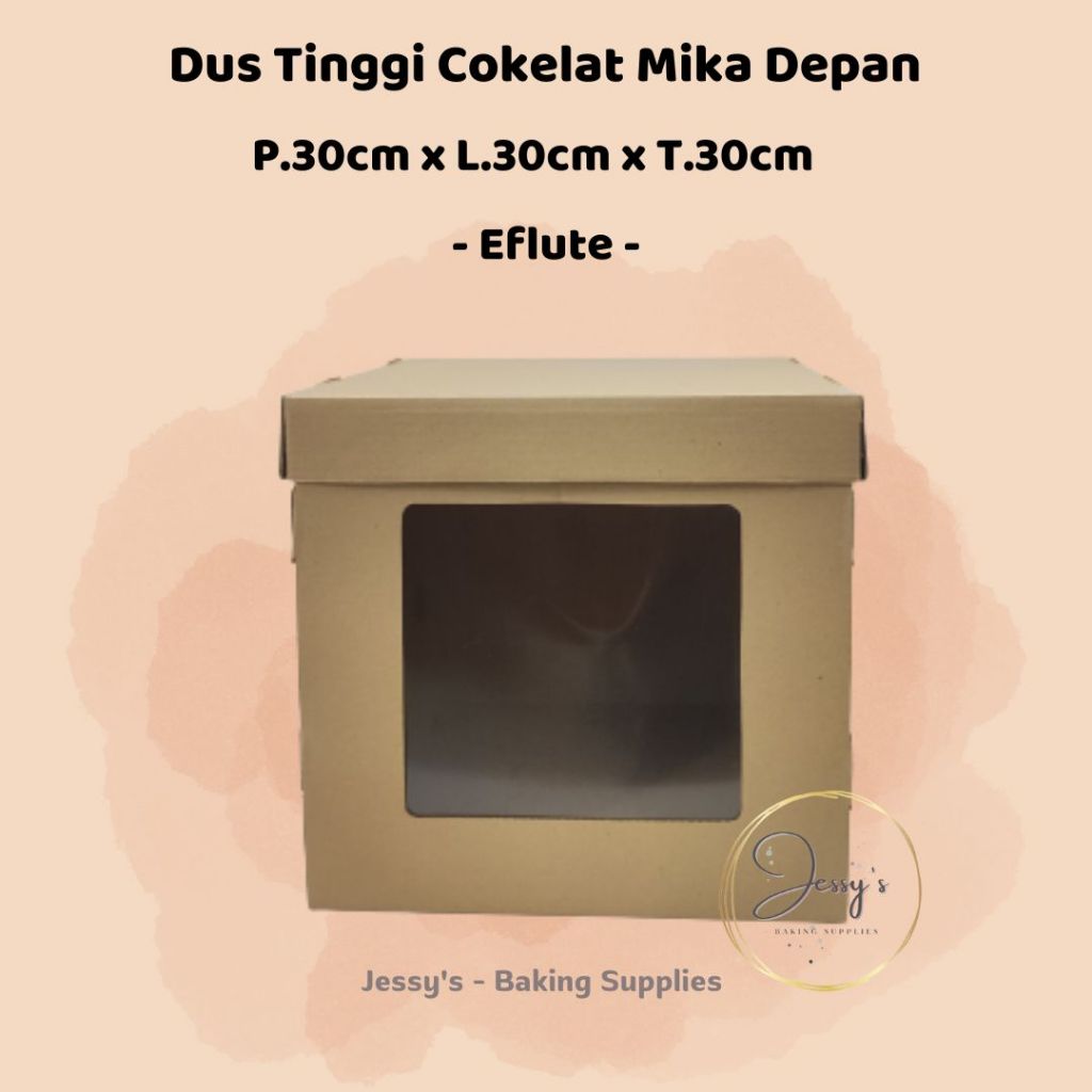 

Dus Box Kotak Kue Cake Tinggi Eflute 30 x 30 x 30 Cokelat