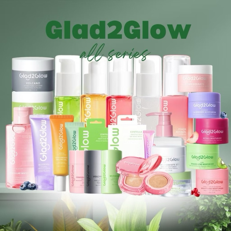 GLAD2GLOW G2G ALL SERIES | BLUEBERRY MOISTURIZER | SERUM | CLEANSER | SUNSCREEN