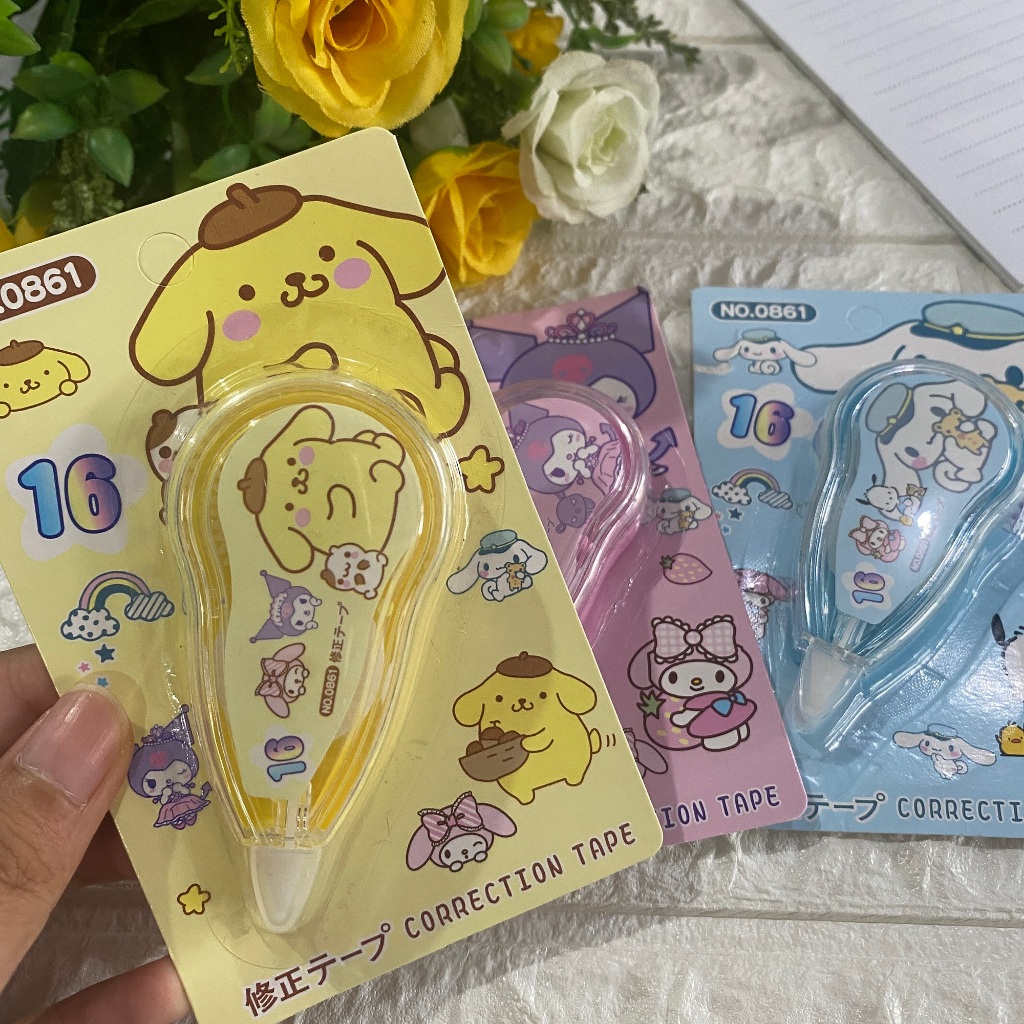 

Correction Tape Pita Penghapus No-0861 Sanrio Cinnamoroll Pompom Purin Kuromi