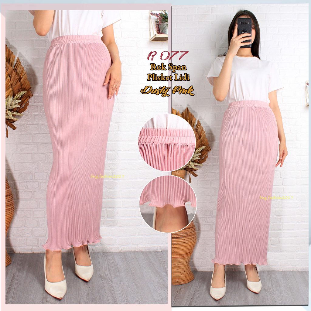 Rok Span Plisket Lidi Wavy Panjang/ Rok Span/ Rok Plisket/ Rok Wavy/ Rok Span Wavy/ Rok Panjang/ Rok