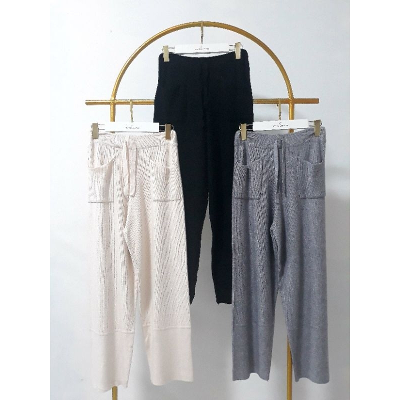 Frendi collection | Celana kulot bkk saku premium import, celana knit rajut wanita panjang, celana k