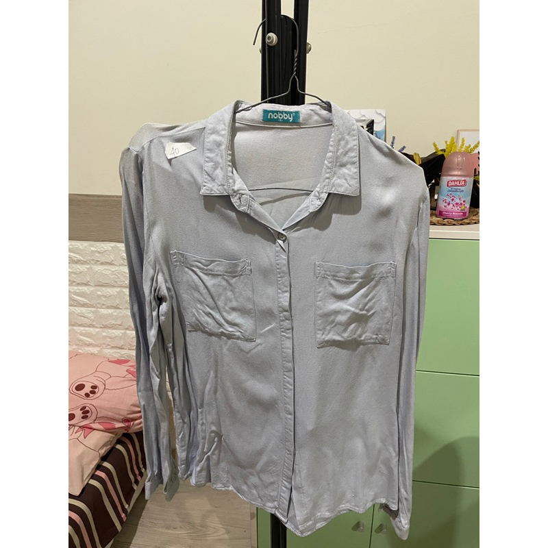 preloved nobby blouse skyblue