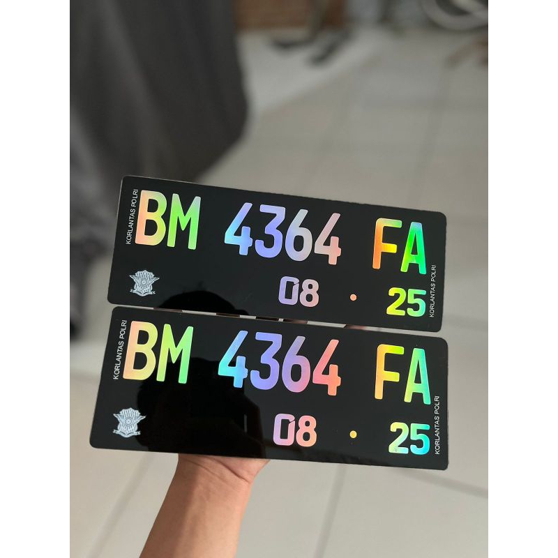 Plat motor akrilik - Plat nomor Custom Hologram