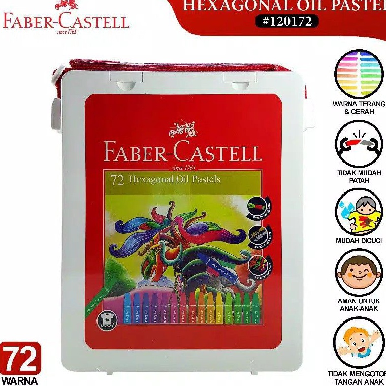 

KODE W66W Crayon 72 warna faber castell Hexagonal Oil Pastel 72 faber castell