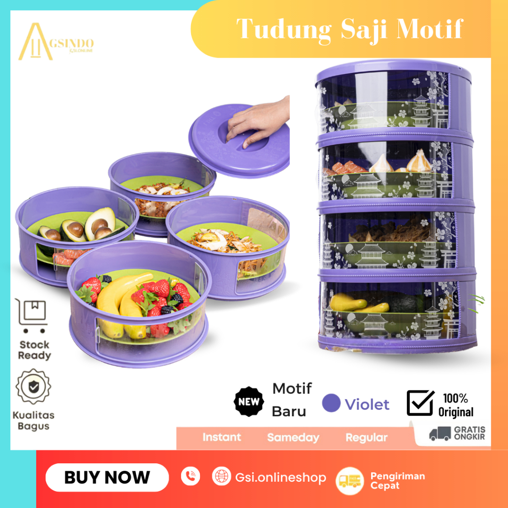 FOOD COVER - 4 SUSUN - TUDUNG SAJI 4 SUSUN  RAK TINGKAT LAUK SAJI