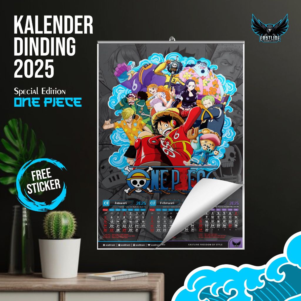 

Kalender Dinding Wall Calender Anime One Piece 2025 Isi 4 Lembar AP150 Ukuran A3 Egghead Arc