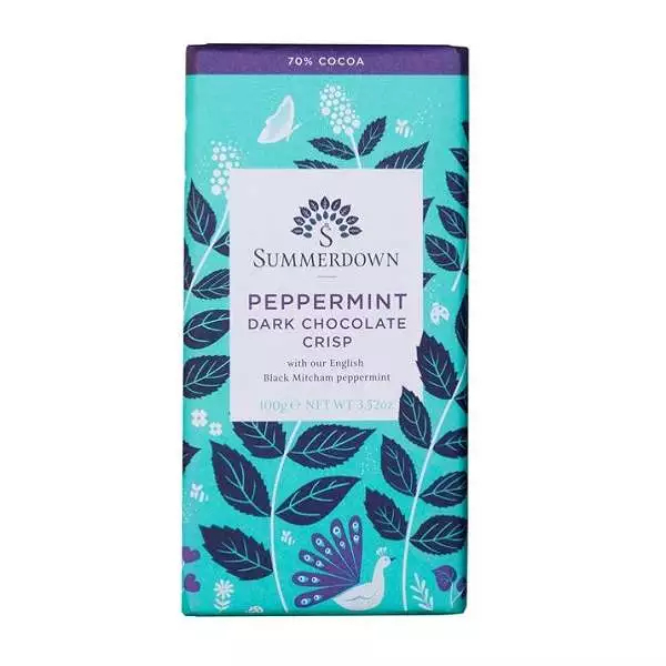 

Cemilan Vegan Coklat Bar Snack Cokelat Hitam Summerdown Dark Chocolate Crisp Peppermint Bar 70% Cacao 100 Gr