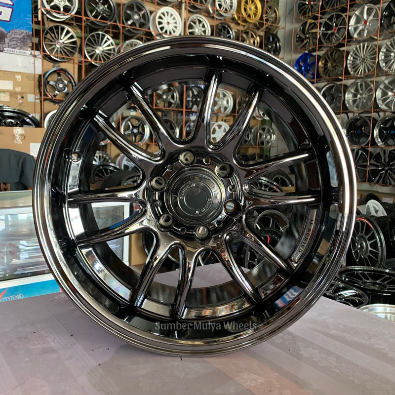 Velg R18 GAZE Black chrome by jf luxury. Sumber Mulya Wheels. velg mobil Semarang