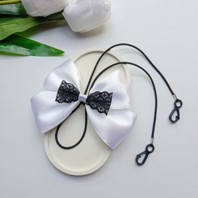 strap masker pita korea/konektor hijab pita