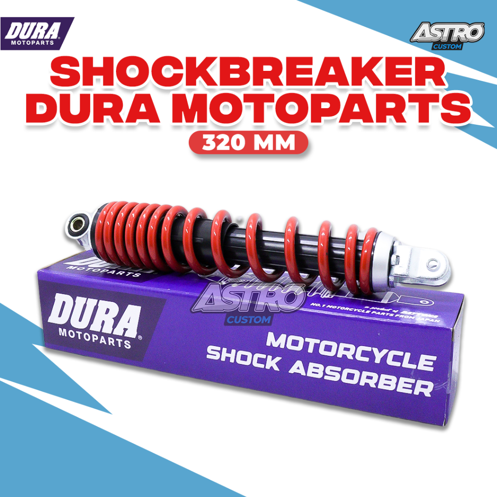 Shockbreaker Dura Beat Scoopy Fi Esp CBS Street Deluxe Genio Single Shock Absorber Spring Red 320MM