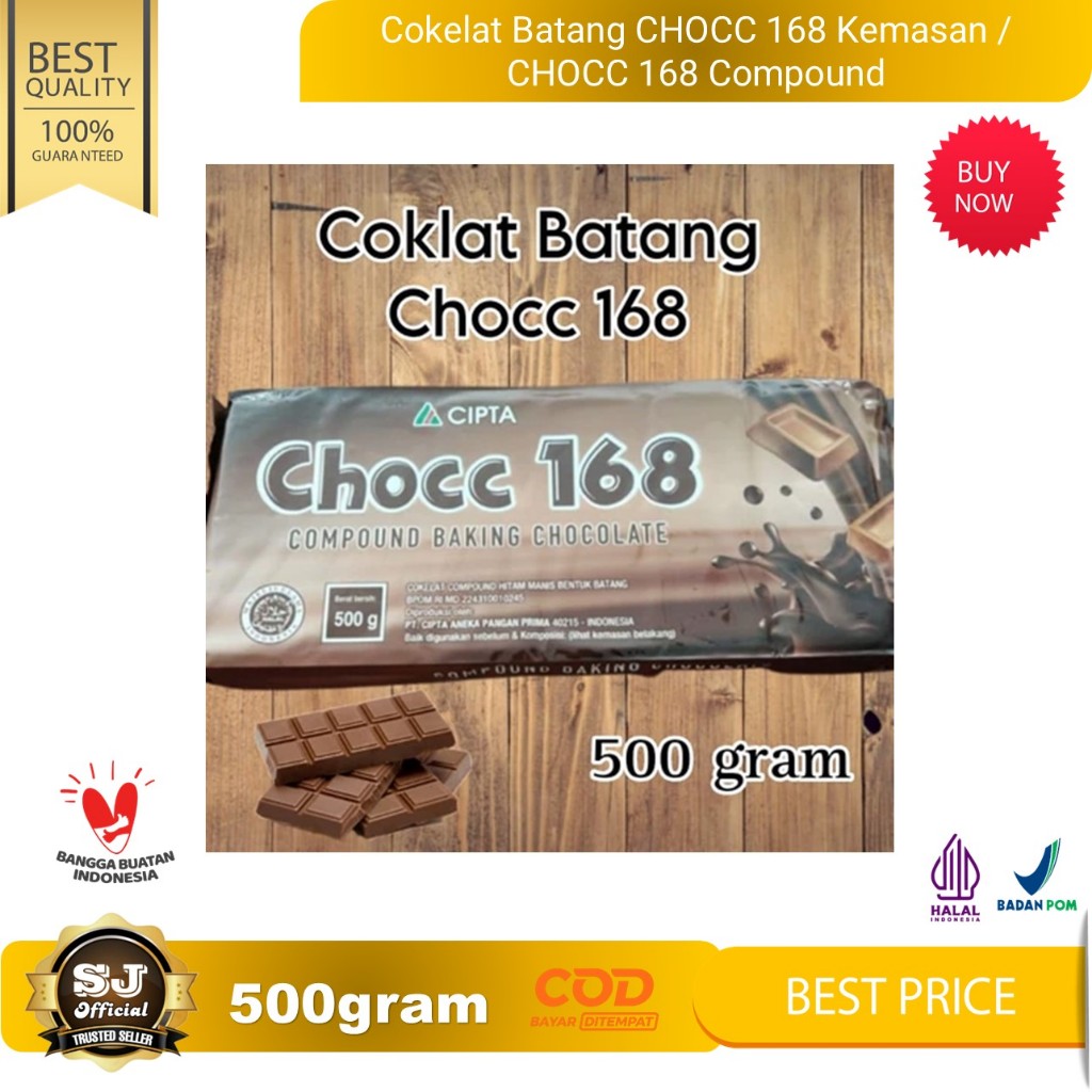 Cokelat Batang CHOCC 168 Kemasan 500gram / CHOCC 168 Compound