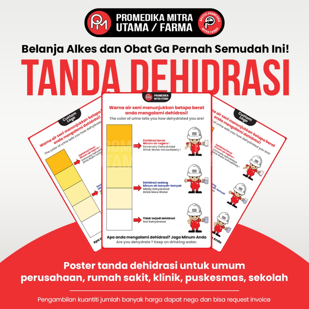 

Poster tanda dehidrasi / Stiker tanda dehidrasi bisa custom logo perusahaan