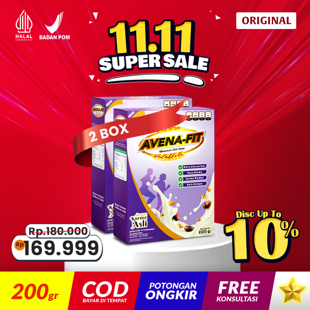 

AVENAFIT Sereal Granola Oat Susu Etawa OBAT KOLESTROL 2 Box