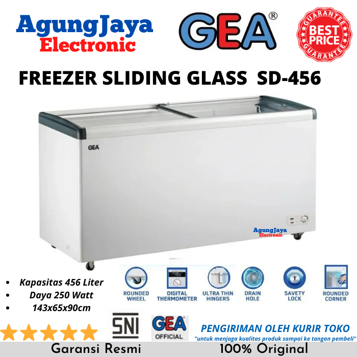 FREEZER SLIDING GEA SD-456B LEMARI PEMBEKU KACA GESER 400 LITER (CILEGON SERANG)