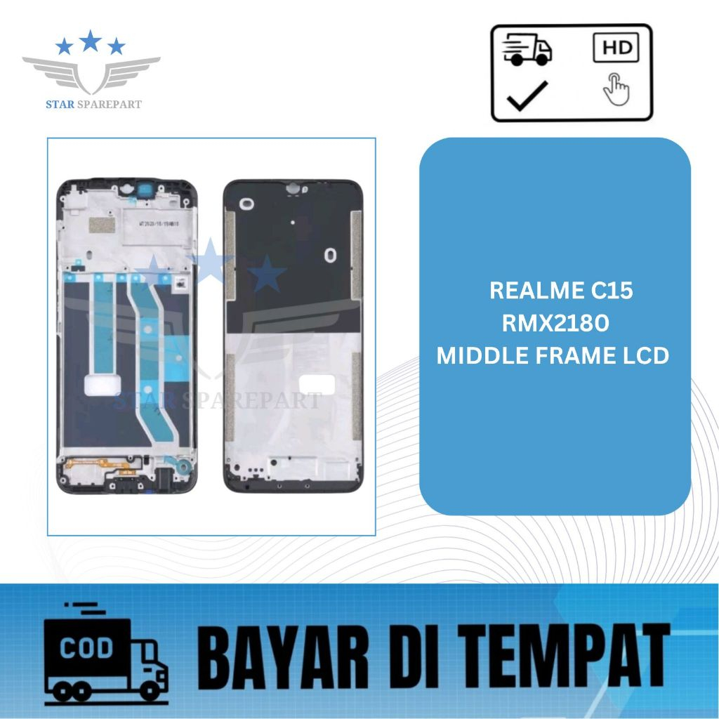 MIDDLE FRAME LCD OP REALME C15 / RMX2180 / DUDUKAN LCD
