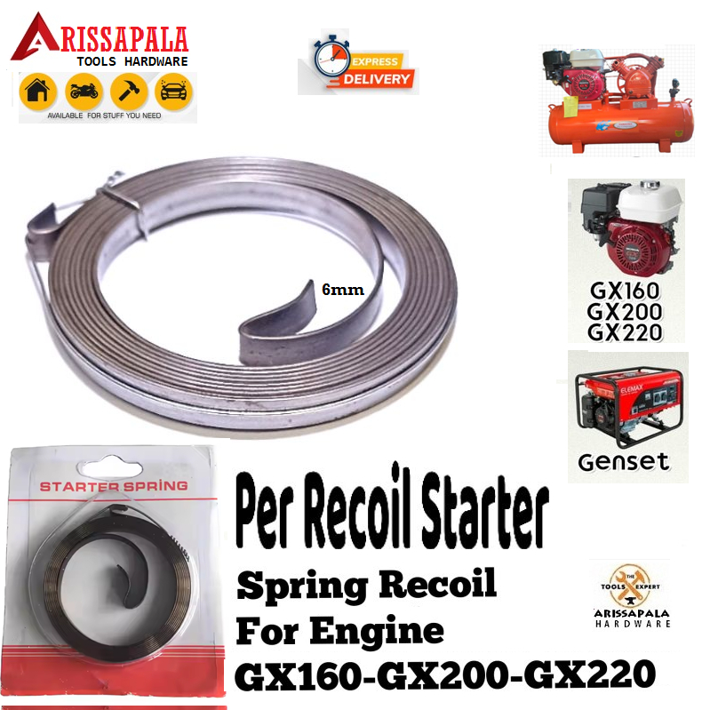 Per stater Genset Kompresor Mesin GX160 GX200 GX220 per Starter Tarikan engkol Spring Recoil stater 