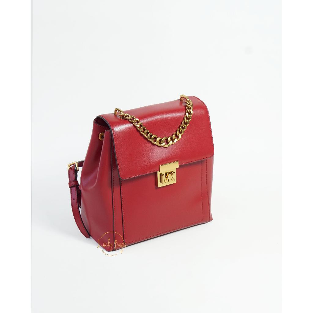 Michael kors mindy medium backpack scarlet (authentic / original)