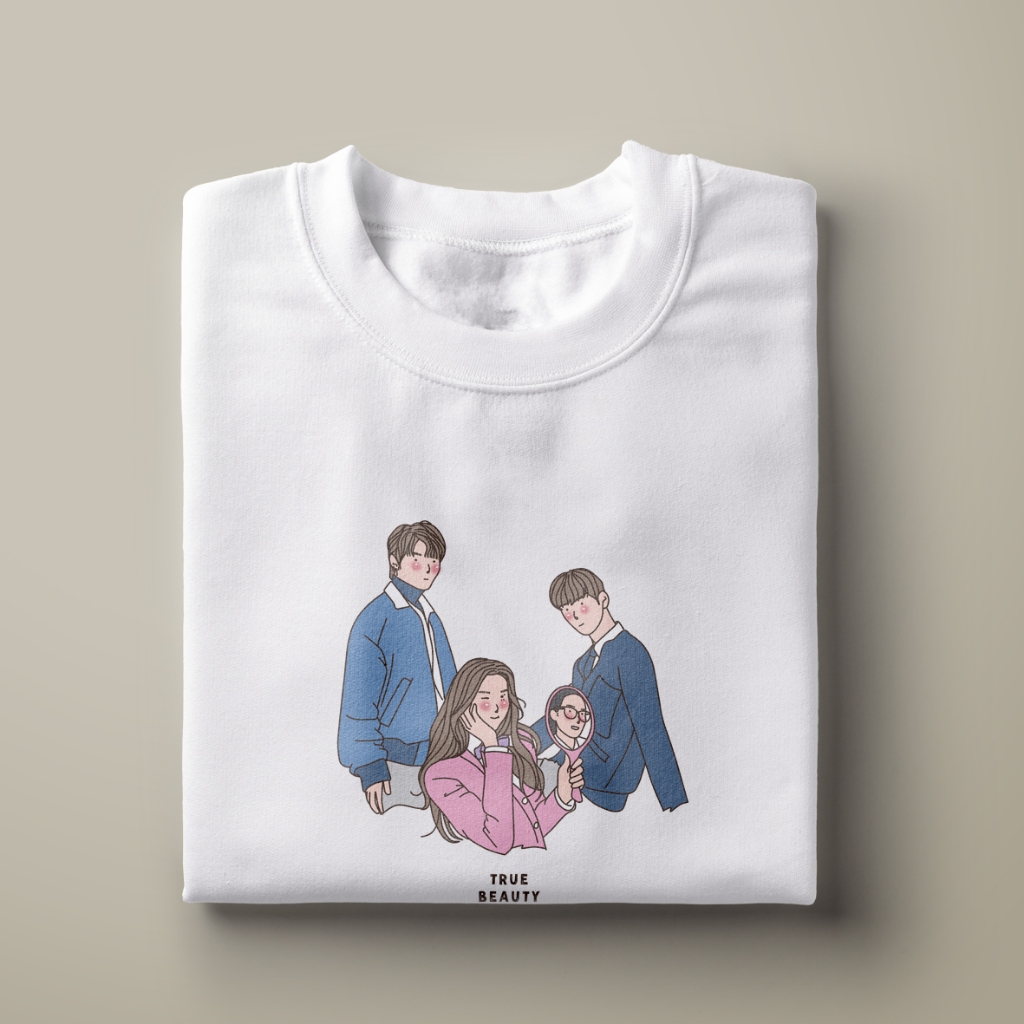 KAOS KDRAMA TRUE BEAUTY KOREAN DRAMA T-SHIRT KOREAN DRAMA KDRAMA MERCHANDISE KAOS DRAMA KOREA