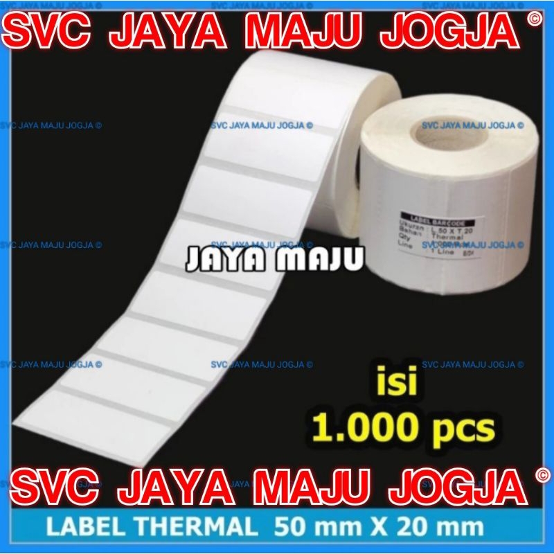 

50 X 20 THERMAL TOP COAT - 1 LINE - FACE OUT - ISI 1.000 PCS || CORE 1" || LABEL BARCODE THERMAL TANPA RIBBON DIRECT THERMAL || 50X20MM 50X20 MM - ISI 1000 PCS - ETIKET LABEL RESEP OBAT APOTEK APOTIK KLINIK PUSKESMAS RS RUMAH SAKIT
