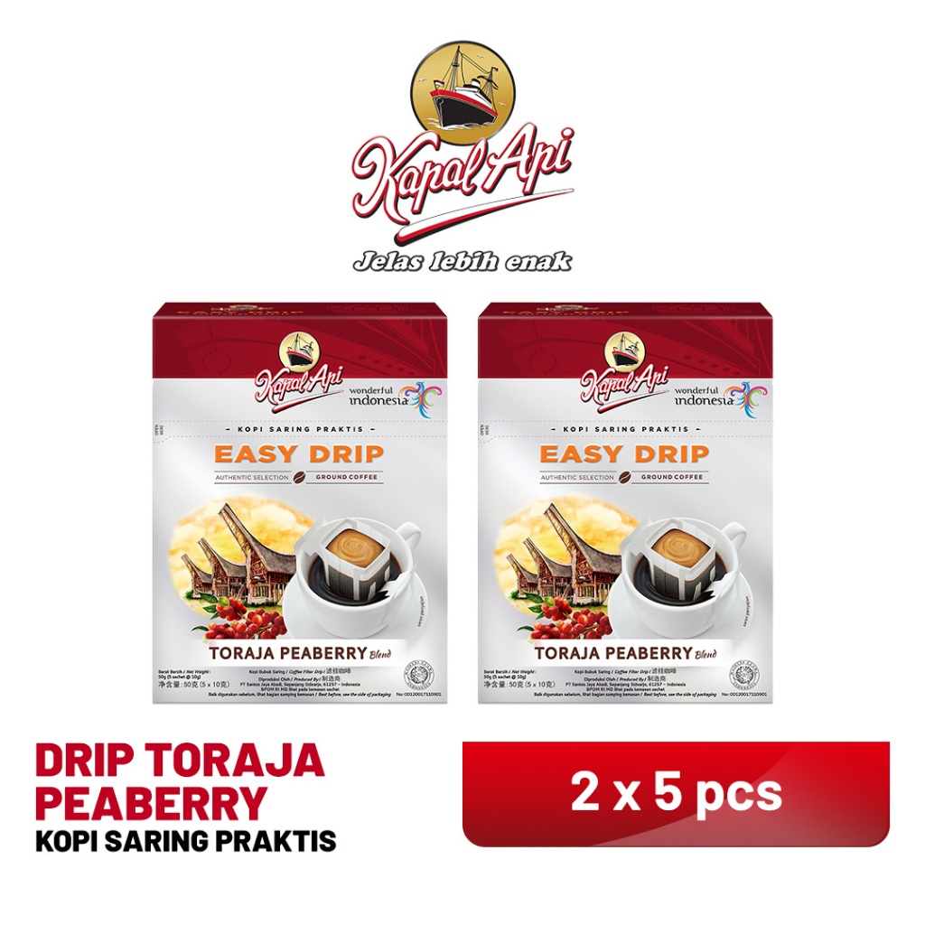 

KAPAL API Drip Toraja Peaberry 2 Folding Box (5 x 10 gr)