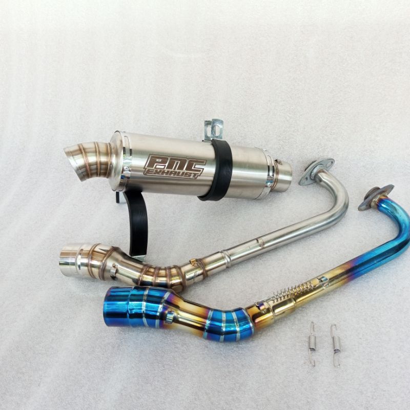 Termurah Knalpot racing pnc exhaust bulat jenong suara bass adem pemakaian untuk all matic Vario, PC