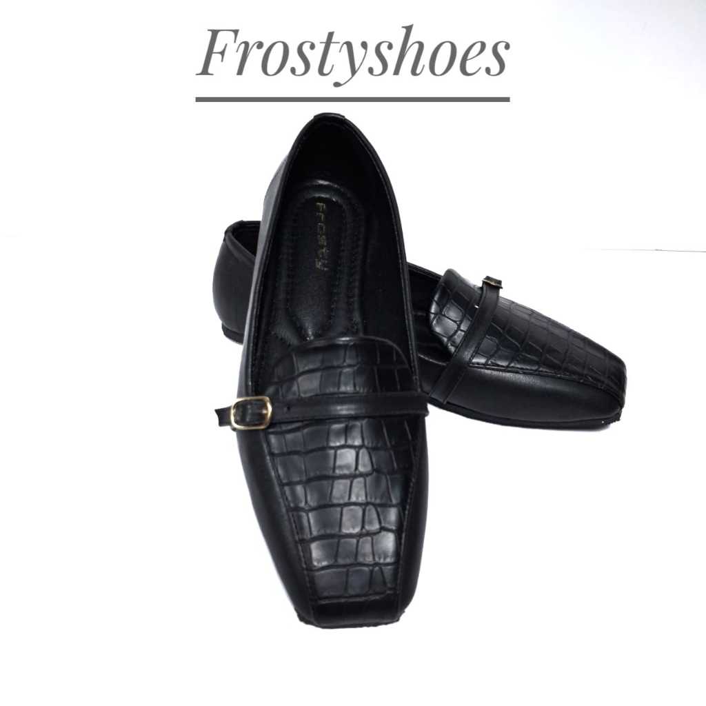 Sepatu Flat Shoes Wanita Hitam Kekinian FLT-001