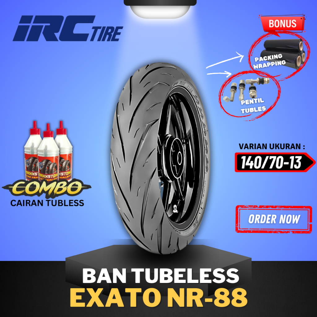 RB1 [Ready Cod] Ban IRC EXATO NR88 Tubeless ( 110/70-13 - 120/70-13 - 130/70-13 - 140/70-13 ) IRC