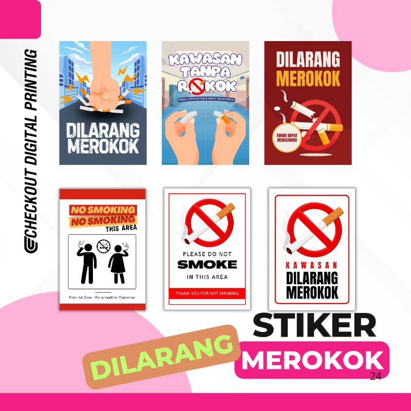 

Uk.BESAR Stiker Dilarang Merokok No Smoking In This Area / Stiker Peringatan Dilarang Ditempat Umum