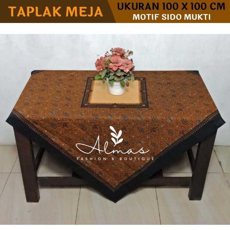 Taplak Meja Tamu Aesthetic Guru Sekolah Motif Batik Genesan Terbaru