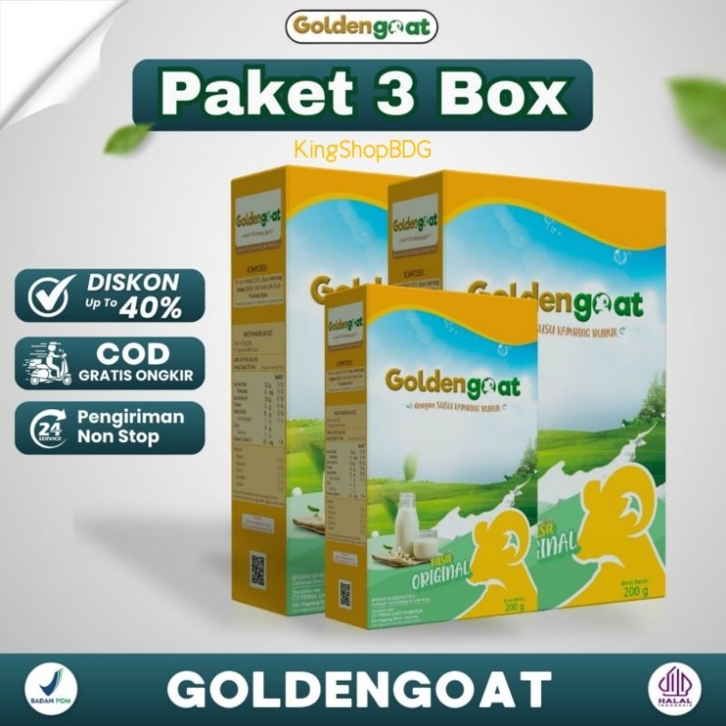 

PROMO PAKET 3 BOX GOLDEN GOAT | Susu Kambing Etawa Murni Golden Goat Original