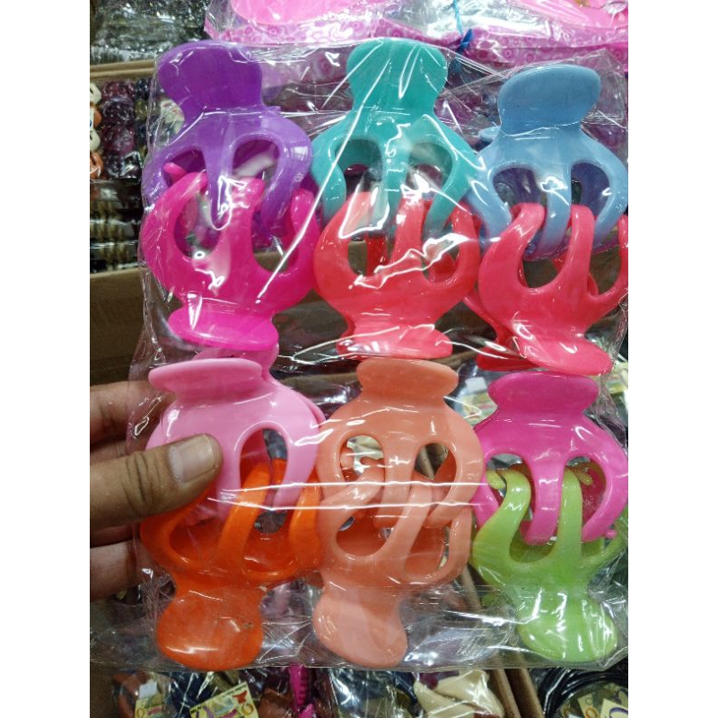 Jepitan rambut jumbo 3 jari 7cm/Jedai Rambut jumbo 3jari ukuran 7cm (isi 12pcs)