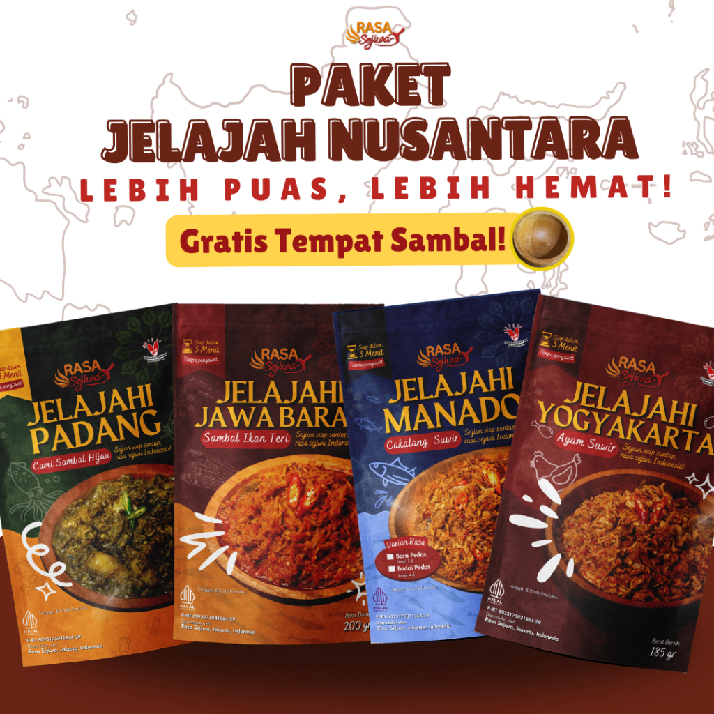 

Rasa Sejiwa - Paket Jelajah Nusantara Lauk Siap Saji