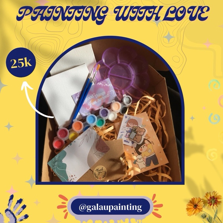 

Dijamin Hemat Paket Lukis Berdua Satu Set Lukis Paket Lukis Kanvas 1x1 cm Paket Lukis Murah Painting Kit Painting With Love by galaupainting
