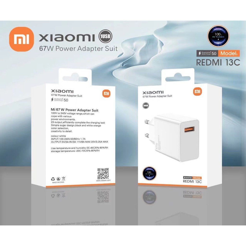 Adaptor Xiaomi Kepala Charger 33W 67W 120W Turbo Charge Adapter Original