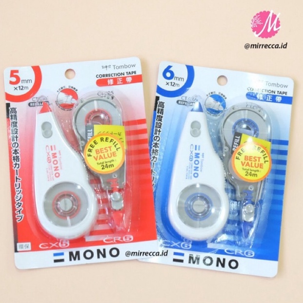 

KODE N3E PAKET BUNDLING TOMBOW MONO CORRECTION TAPE FREE REFILL CTCX4 CTCX5 CTCX6 TIPEX PITA ROLL