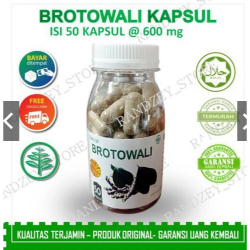 Brotowali obat gatal kulit eksim alergi biduran herbal daun jamu suplemen kesehatan isi 50 kapsul