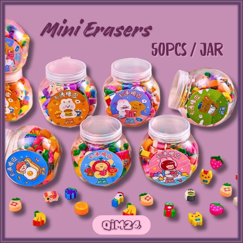 

Mini Erasers isi 50pcs/jar - Penghapus Pensil Mini - Penghapus Anak TK SD - Perlengkapan Sekolah - Stationery - Hadiah Anak - QiM24